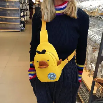 

Girls Cartoon Animal Chicken Canvas Chest Bags Women Travel Crossbody Shoulder Bags Female Children Cute Animal Printed Fannybag