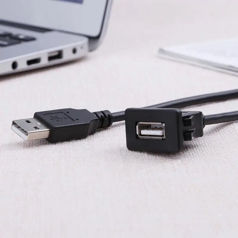 1 м/3 3 фута USB2.0 A Male премиум материал к черному Female Car Panel Flush Mount Удлинительный