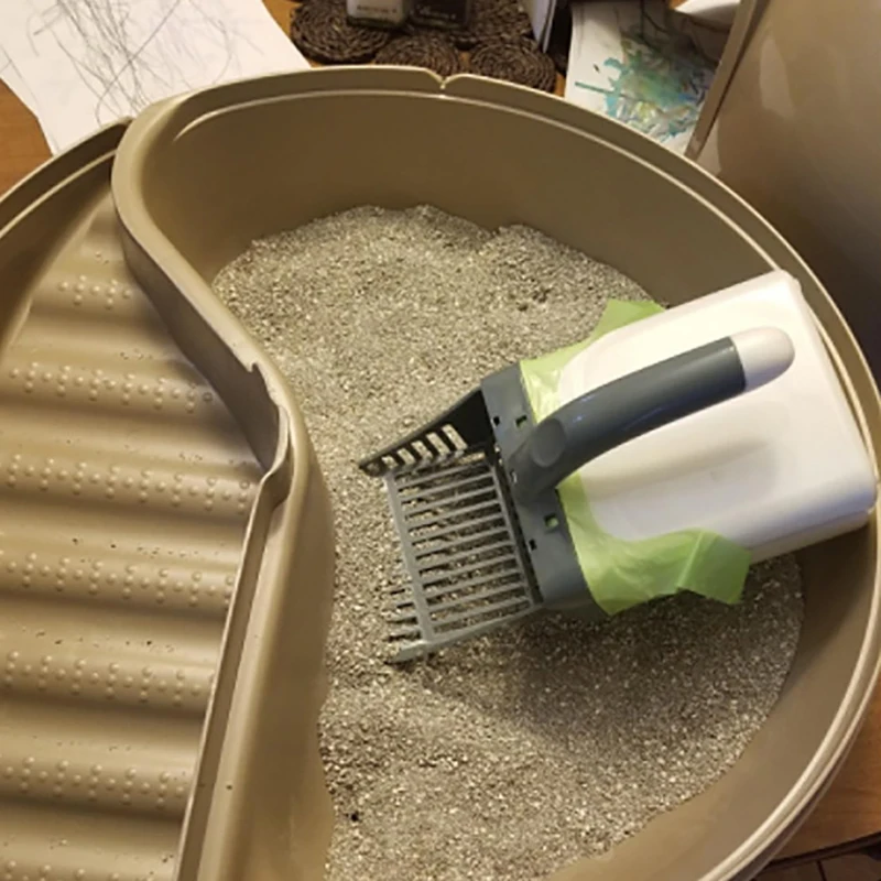 

Cat Litter Shovel With 15 Trash Pet Poop Cleanser Pet Cleaning Tool Scoop Sift Cat Sand Cleaning Scoop Cat Toilet Training Kit