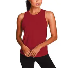 Женские повседневные рубашки для тренировки без рукавов быстросохнущие спортивные топы с круглым вырезом