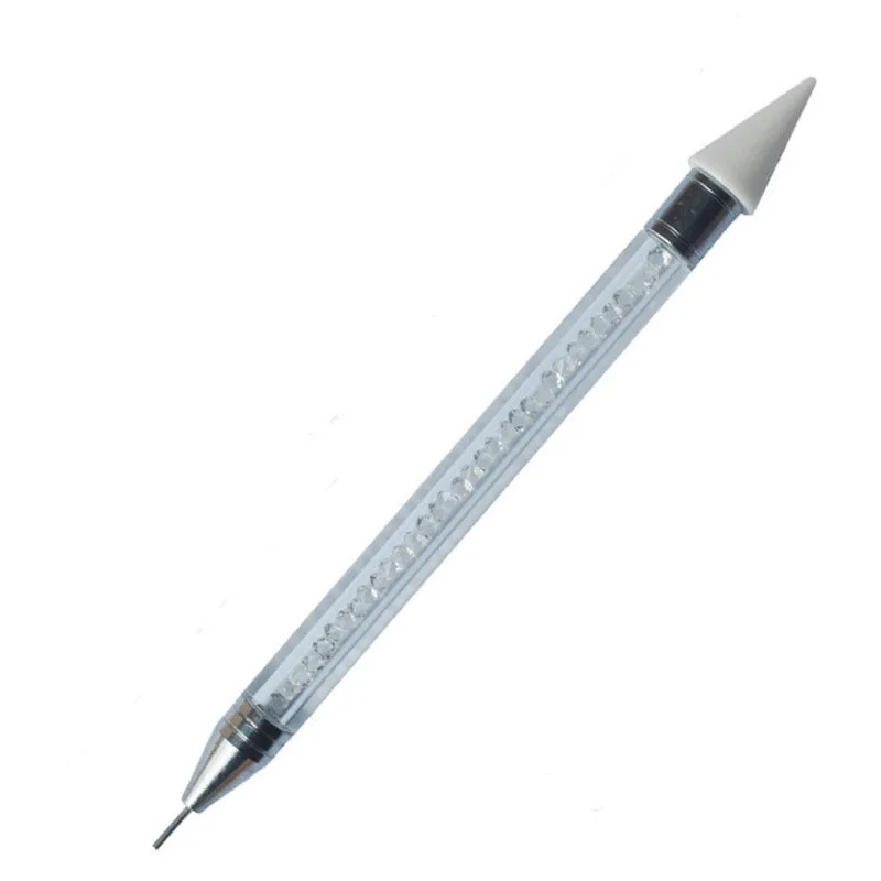 Двойной состава ногтей Pen расставить хрустальные бусины ручка гвоздики со