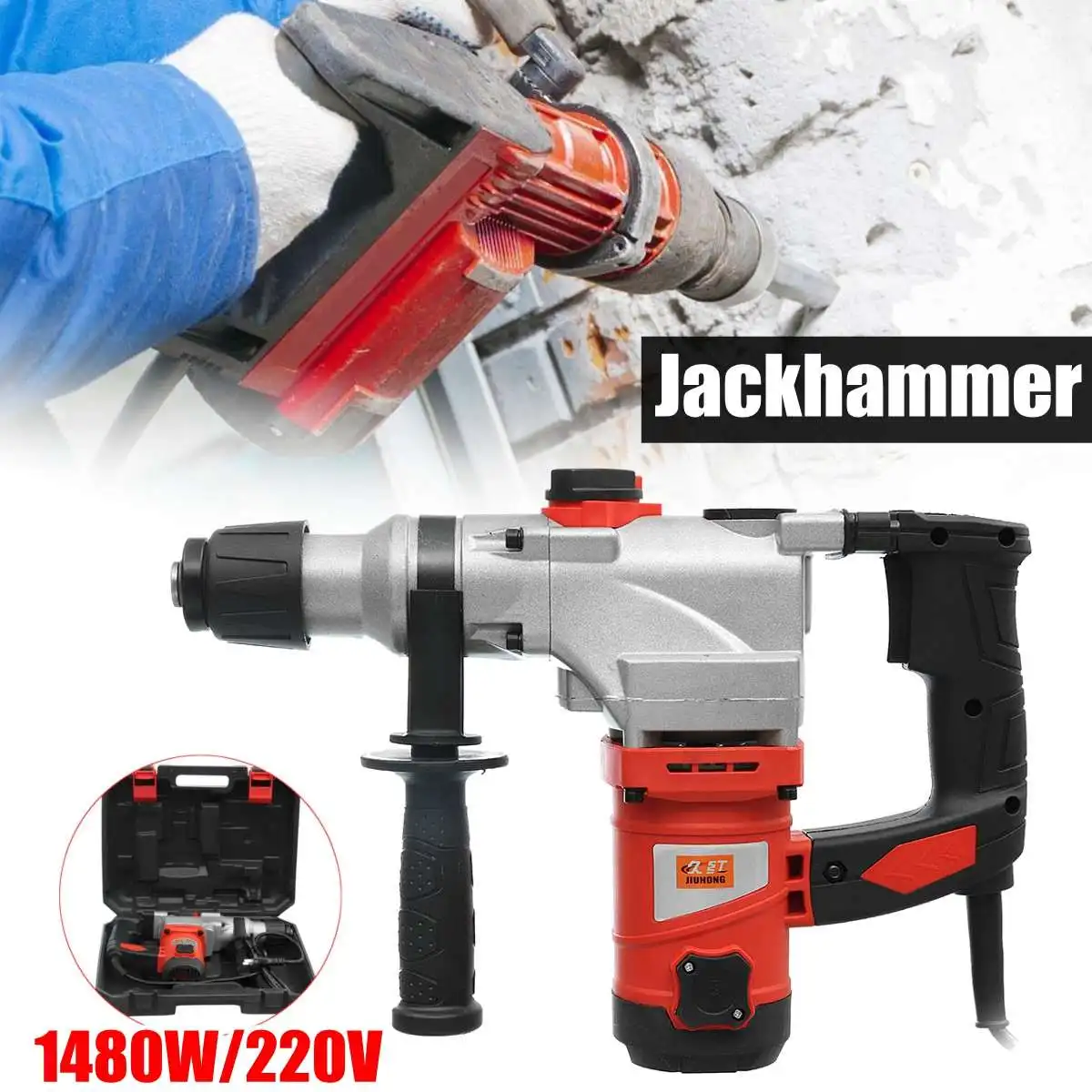 

1480W Multi-function AC Power Demolition Rotary Jack Hammer Jackhammer Electric Concrete Drill