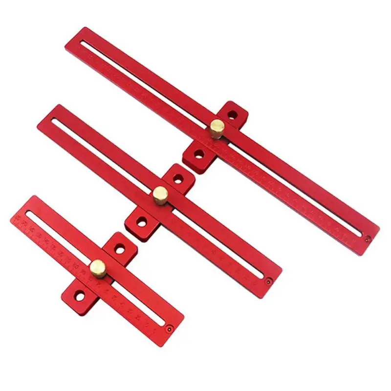 

T-270 DIY Aluminum Scale Wood Measure Ruler Straight Line Drawing Ruler Woodworking Marking Tool