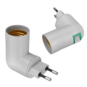 

EU Plug PP To E27 Base Soket Convertor Splitter Lamp Base Adapt To E27 Night Lamp With Power On-Off Control Switch