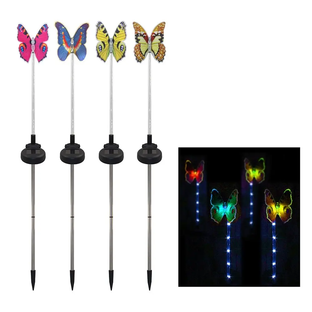 

4Pcs LED Solar Garden Lawn light Color-Changing Luminous Stake Garden Party Birthday Decor Glow Party Supplies Outdoor Lighting