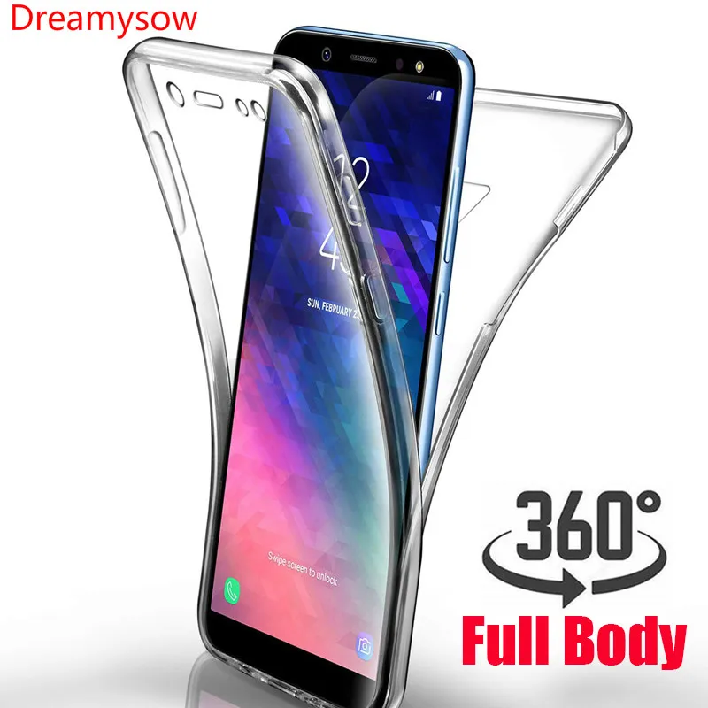 

360 Degree Case for Samsung Galaxy S10 plus lite A6 A8 plus A750 2018 A3 A5 A7 2015/16/17 Note 8 9 Soft Clear Full Body Cover