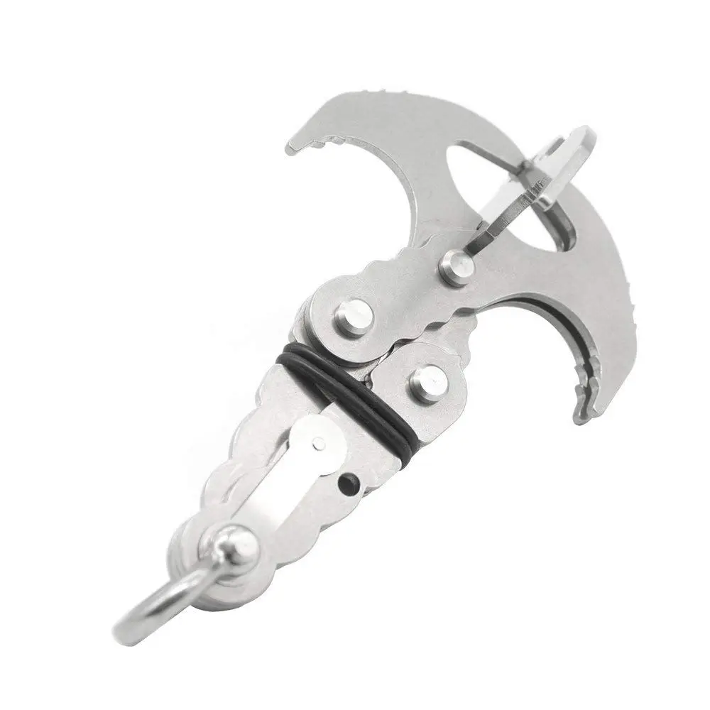Grappling Hook,Gravity Rock Climbing Hooks Folding 4 Claws Survival Carabiner Hooks Stainless