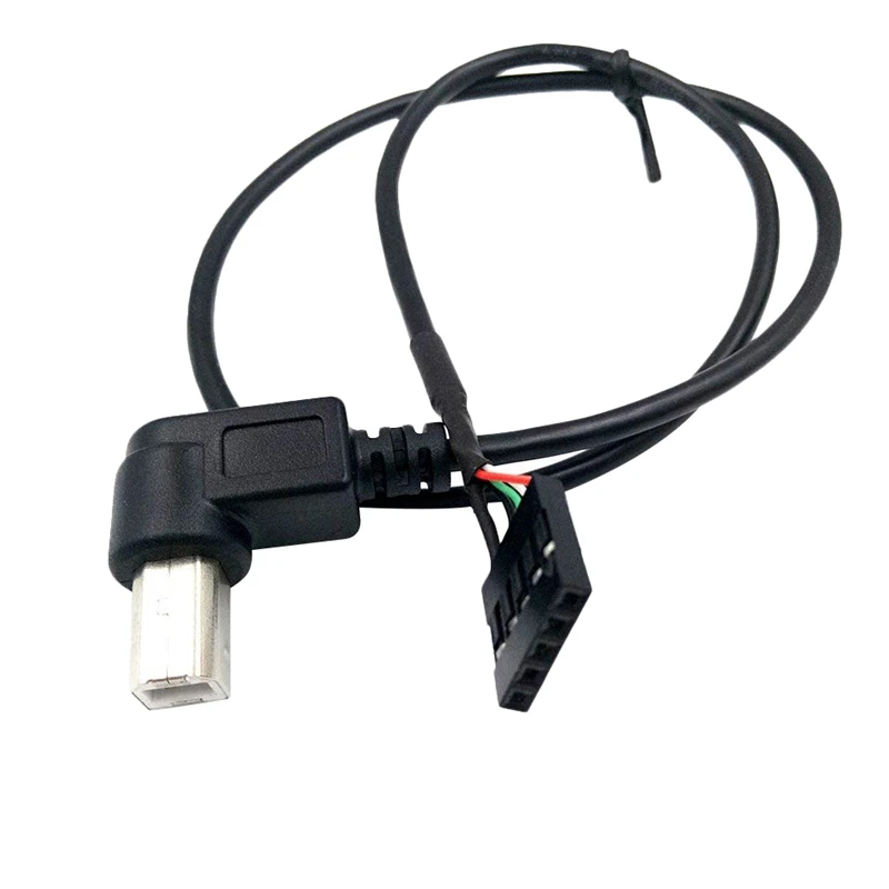(2 Pack) 50 см 90 градусов правый угол типа B Печать USB папа на 5 Pin Материнская плата