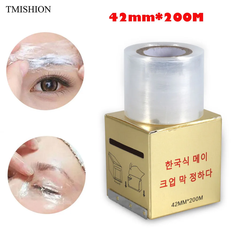 

Free Shipping Microblading Plastic Wraps 42mm*200M Preservative Film Eyebrow Lip Tattoo Mask Cover Permanent Makeup Accessories