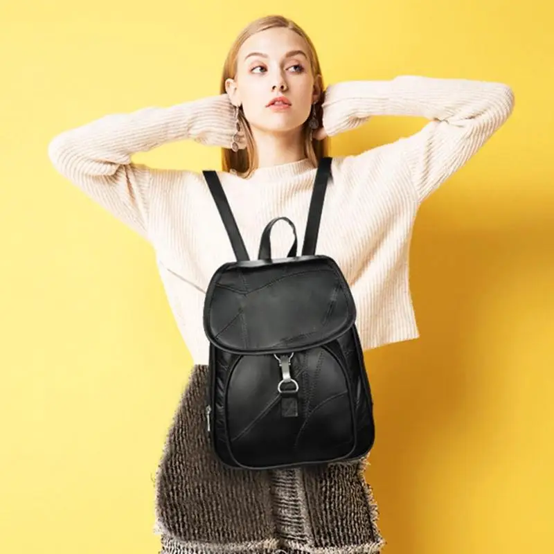 

Casual Women Backpack Teenage Preppy Style Leather Backpack Big Capacity Multifunctional Girls Travel Shoulder School Bags 2019