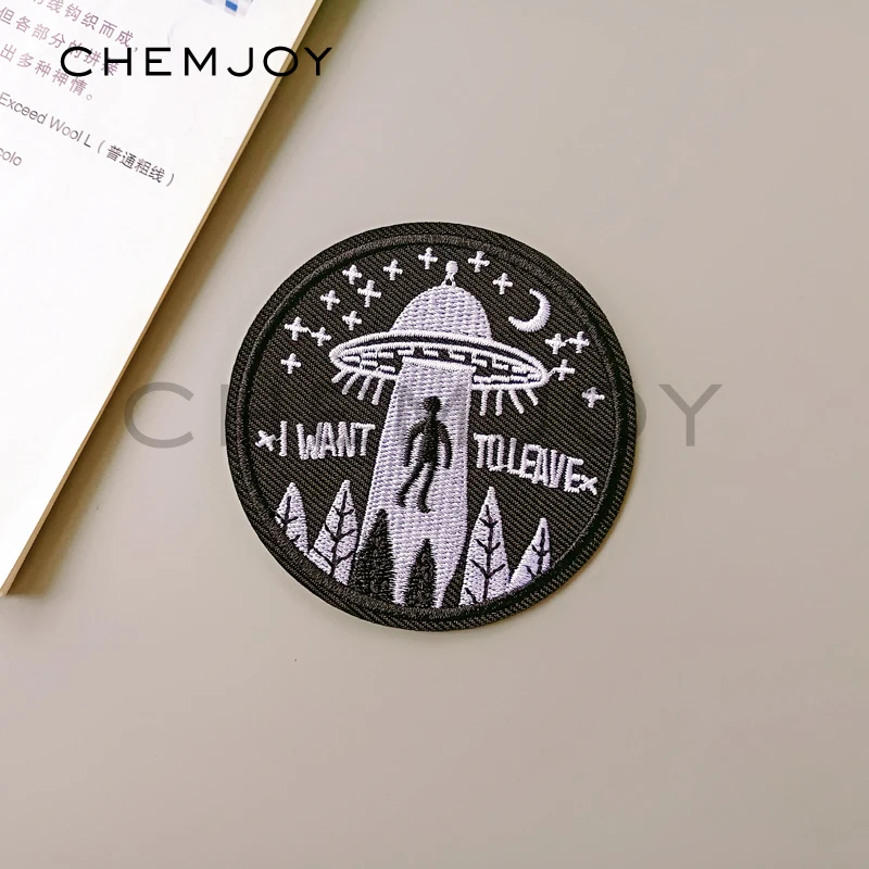 

Embroidered UFO Alien Patch for Clothing Iron on Sew Applique Cool Patch Fabric Clothes Shoes Bags DIY Stickers Badges