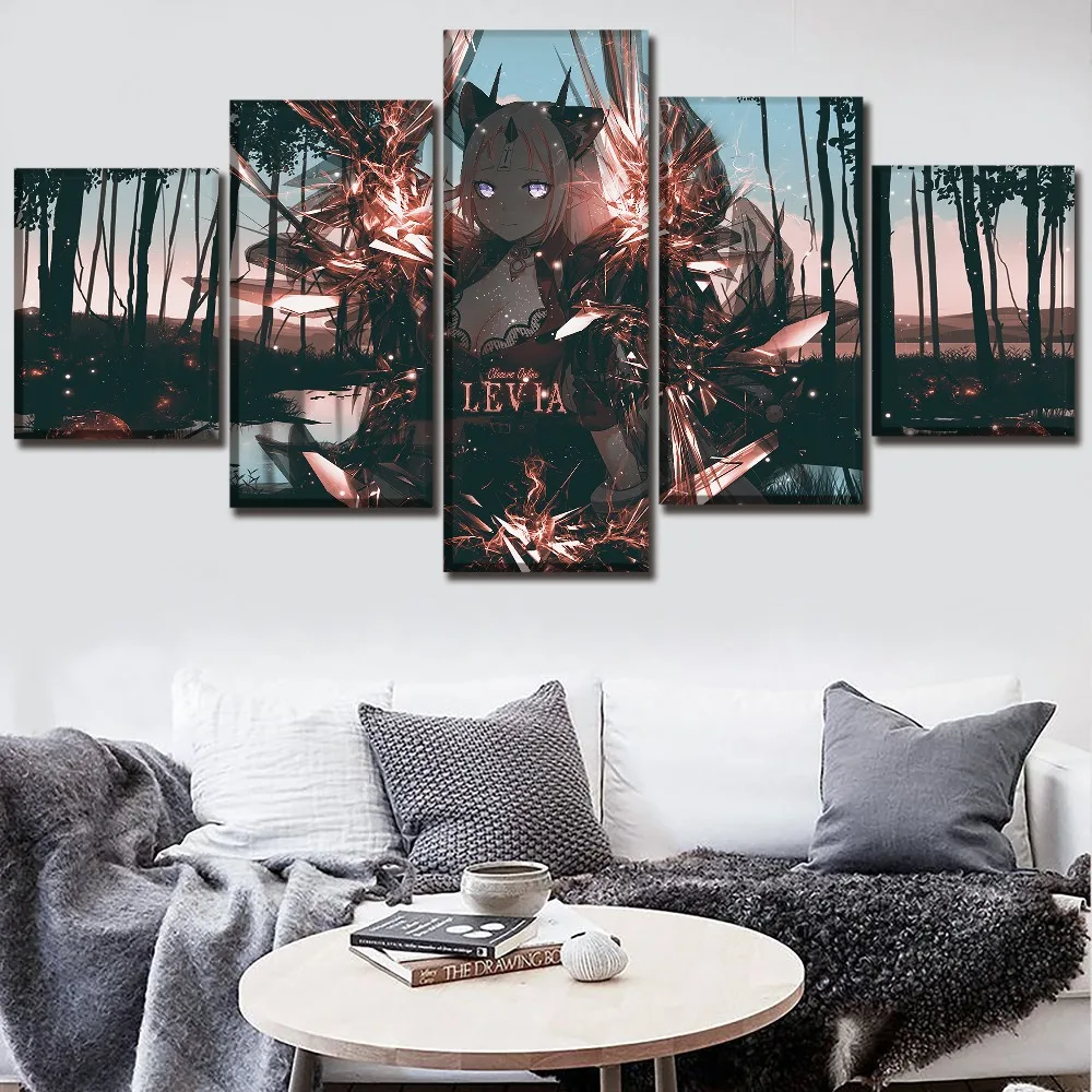 HD Печать холст Картина Wall Art Рамки домашний Декор 5 шт. аниме доводчики девушка