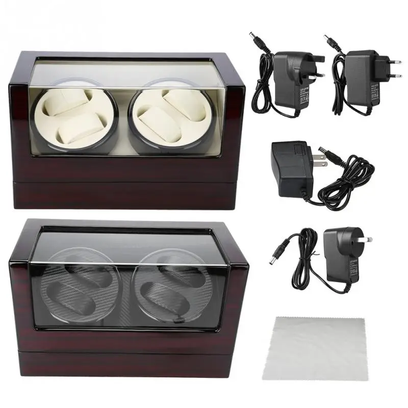 

EU/US/AU/UK Plug Watch Box Automatic Mechanical Winding Box Winder Motor Shake Table Display Paint Sandalwood Red Watch Storage