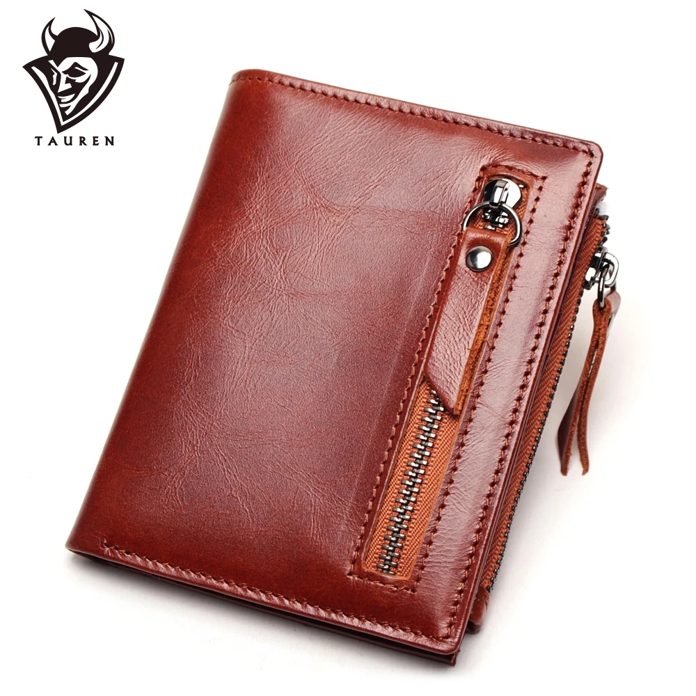 High Quality Men's Genuine Leather Wallet Vintage Short Male Wallets