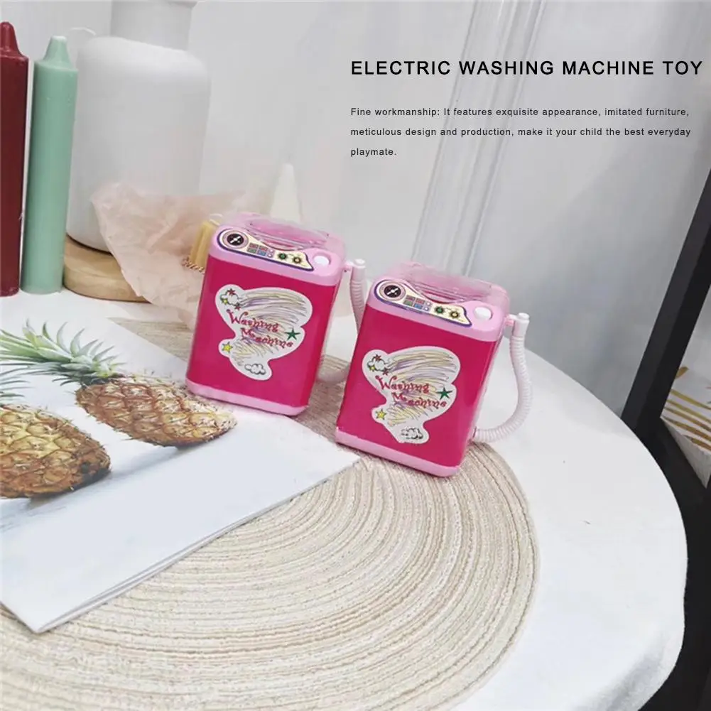  Mini Washing Machine Simulation Toy Children Play House Electric Toy Housework Class Educational To