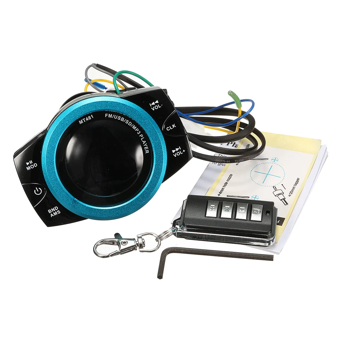 

Motorcycle MP3 Player Audio Radio Music Player Anti-theft Alarm Screen Display Support FM USB SD Waterproof