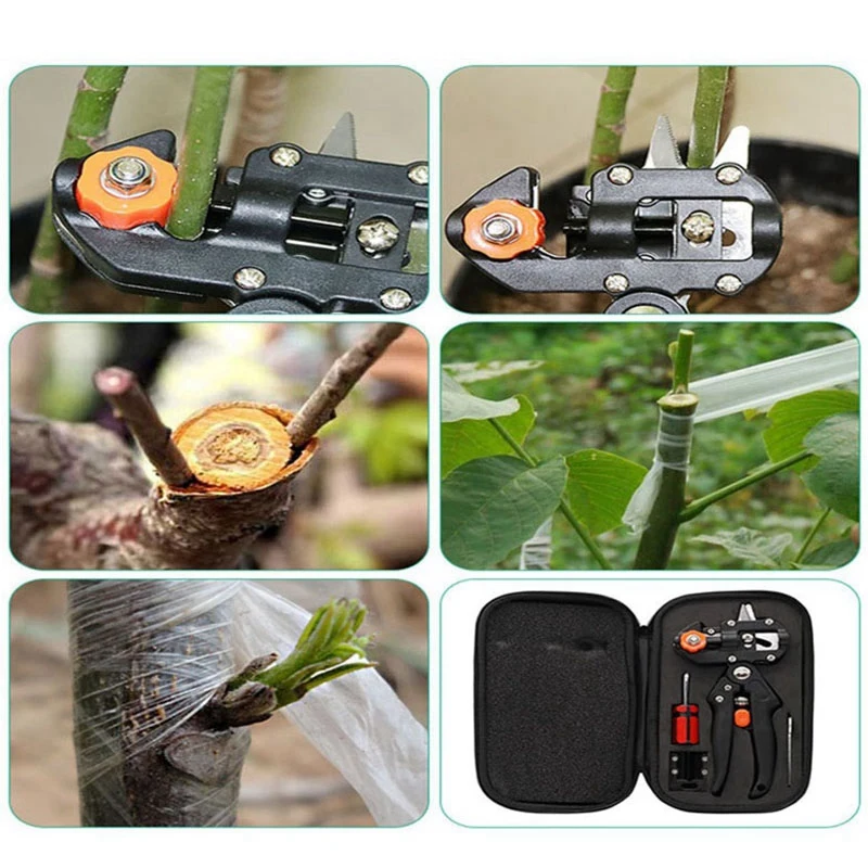 Garden Fruit Tree Pruning Shears Scissor Grafting Cutting Tool With Blade Hand-Held Grafting Shears Pruner Garden Tools Set Wi