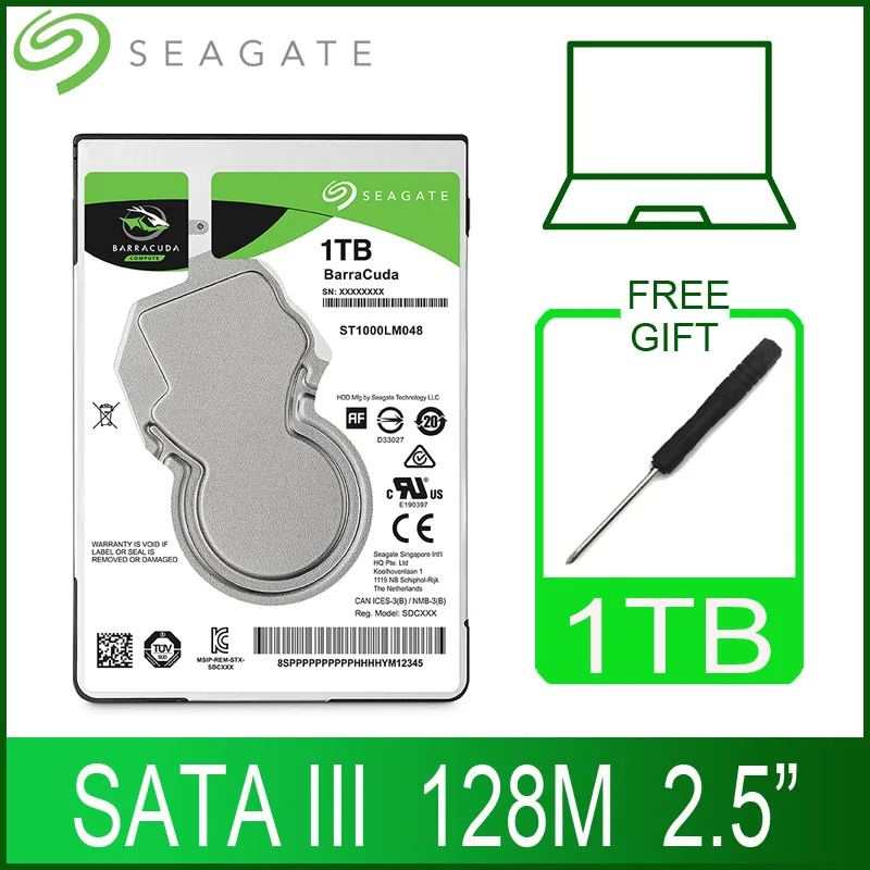 Жесткий диск для ноутбука Seagate 1 ТБ 1000 ГБ 2 5 дюйма внутренний жесткий SATA III 128 Мб кэш