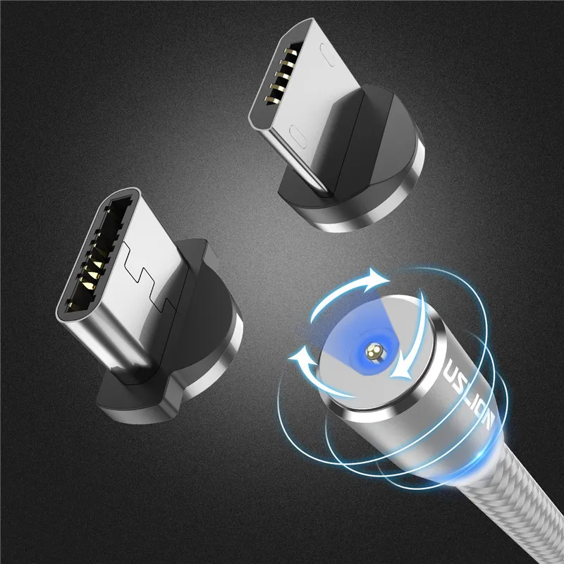 Магнитный кабель USLION Micro usb Type C адаптер для быстрой зарядки магнитное зарядное