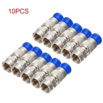 

10pcs RG6 Compression Connectors Waterproof Connection F Compression Connector Coax Cable Coaxial Compression Tool Mayitr