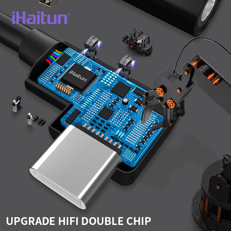 IHaitun L Type C кабель адаптер для Huawei Mate 20 Pro 10 P20 Xiaomi сплиттер аудио наушники зарядка