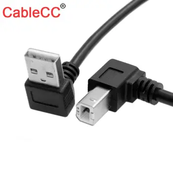 

Zihan 35cm 90 degree Right Angle USB 2.0 Printer Cable Type A Male to Type B Male Foil+Braided(inside)+PVC Shielding