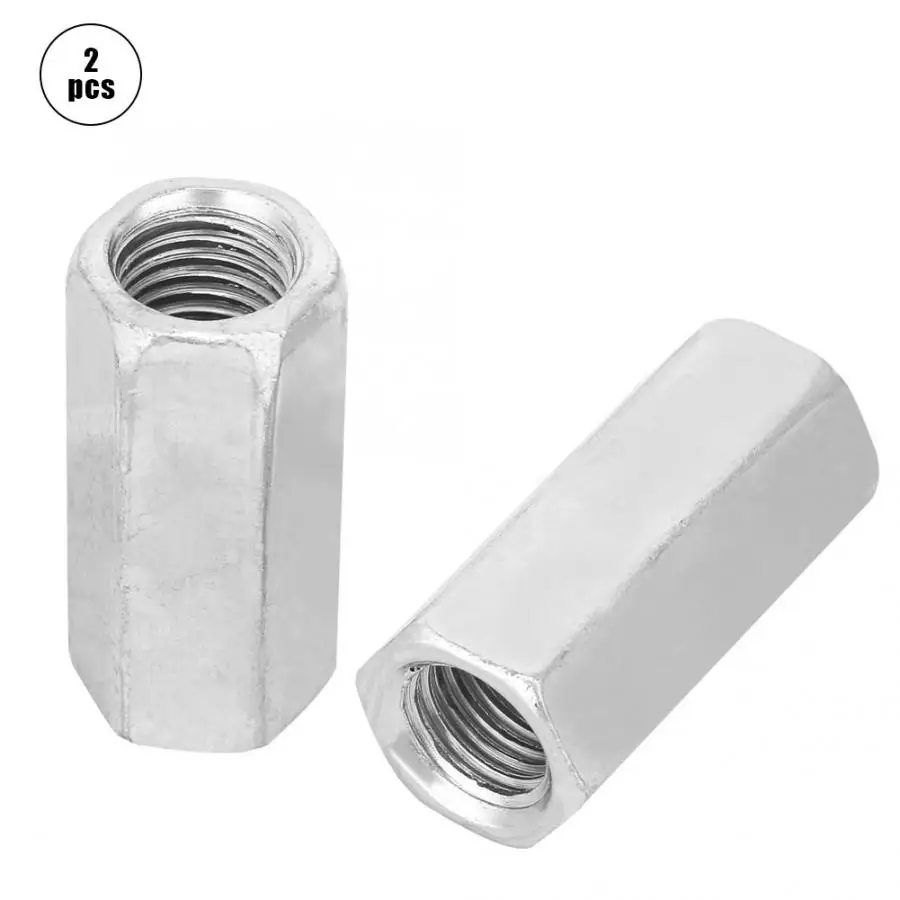 insert nut 2pcs Zinc Plated Steel M16*50 Long Hex Nut Hexagonal Thread Threaded Fasteners for wood | Обустройство дома
