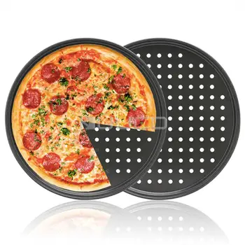 

2 PCS/LOT Non-Stick Pan/Pizza Tools/Kitchen Baking Tools/Round shape pizza dish with Holes for restaurant,home and party use