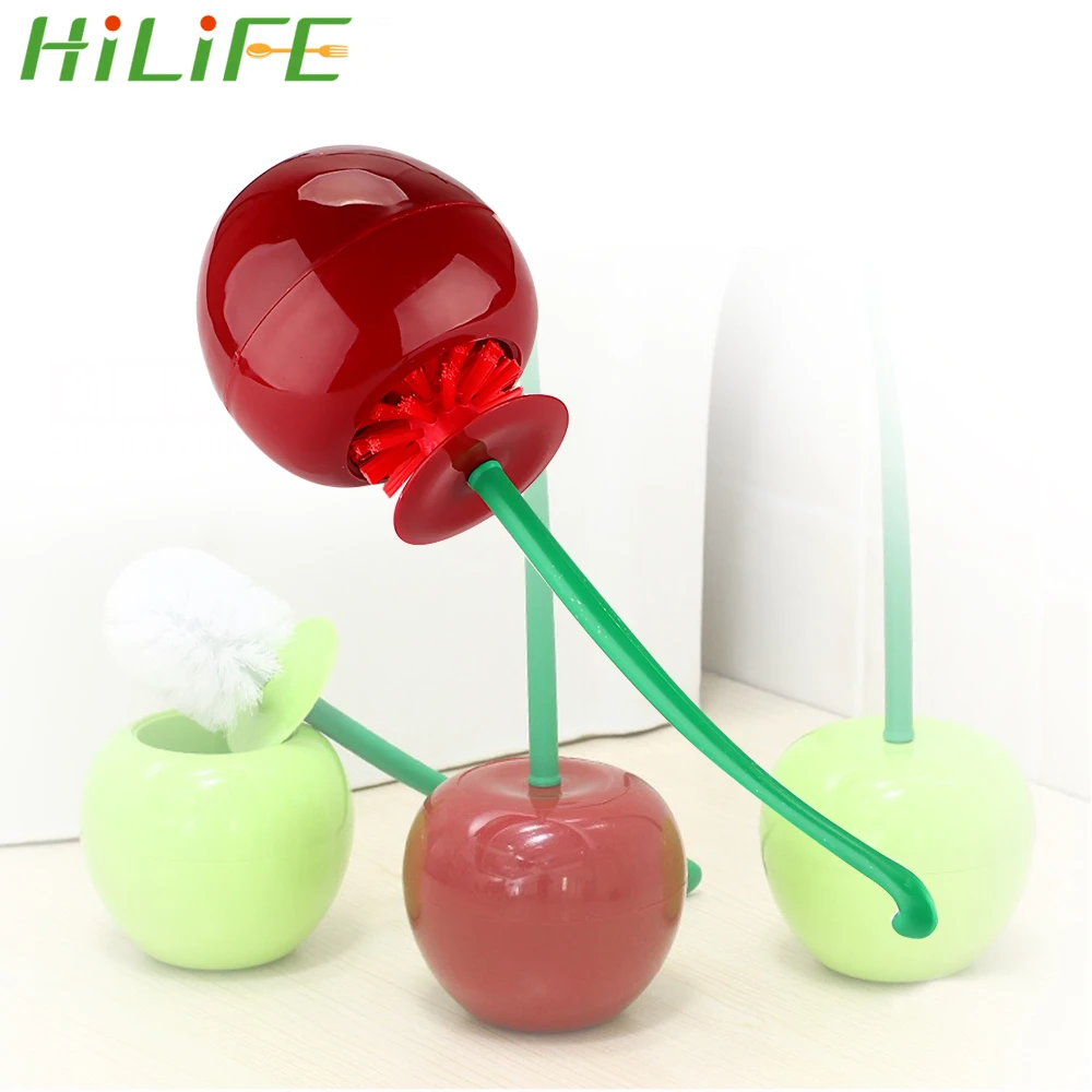 

HILIFE Toilet Bowl Cleaning Tool Toilet Brush & Holder Set Lovely Cherry Shape Lavatory Brush Antifouling Close Stool Cleaner