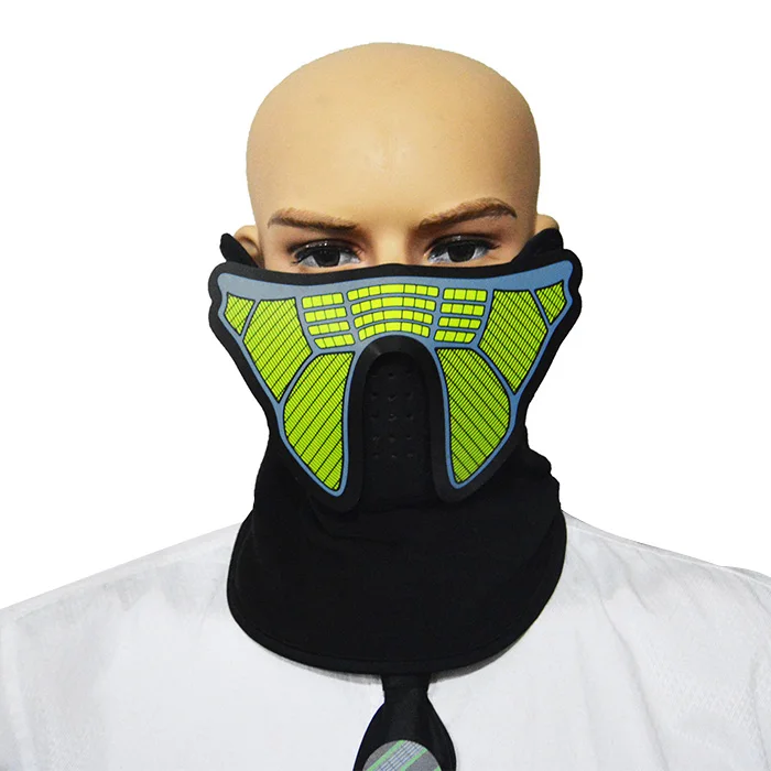 Outdoor LED Voice Controlled Cycling Mask Cold Light Film Breathable