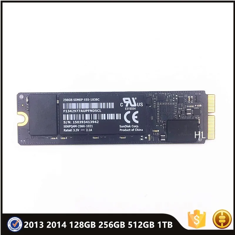 Оригинальный 2013 2014 для Macbook Pro Retina A1502 A1398 Air A1466 A1465 SSD твердотельный накопитель 128 ГБ