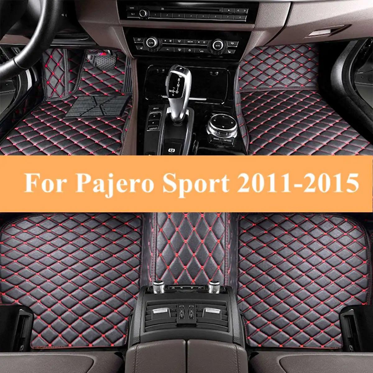 

Car Floor Mats For Mitsubishi pajero sport 2011 2012 2013 2014 2015 Custom floor Carpet Car Accessories Black Brown Styling LHD