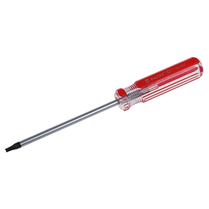 Красная ручка из прозрачной пластмассы T15 Безопасности Torx отвертка инструмент