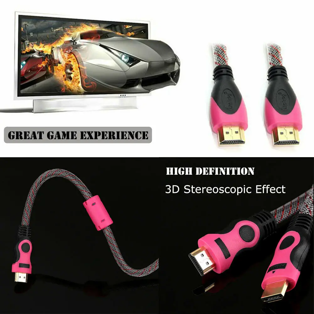 جدا عالية Definiton HDMI الذكور إلى كابل موصل ذكر عالية السرعة 1080 P 3D الكروم 1.5-5 M