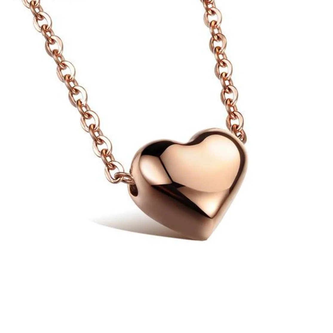 

Heart Pendant Necklace Chain For Women Rose Gold Charms Necklaces & Pendants Sobretudo Feminino Wholesale Jewelry