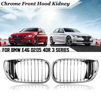 

Pair Gloss Black Car Grill Front M-color Kidney Grille Grill For BMW E46 4D 3 Series 2002 2003 2004 2005 2006