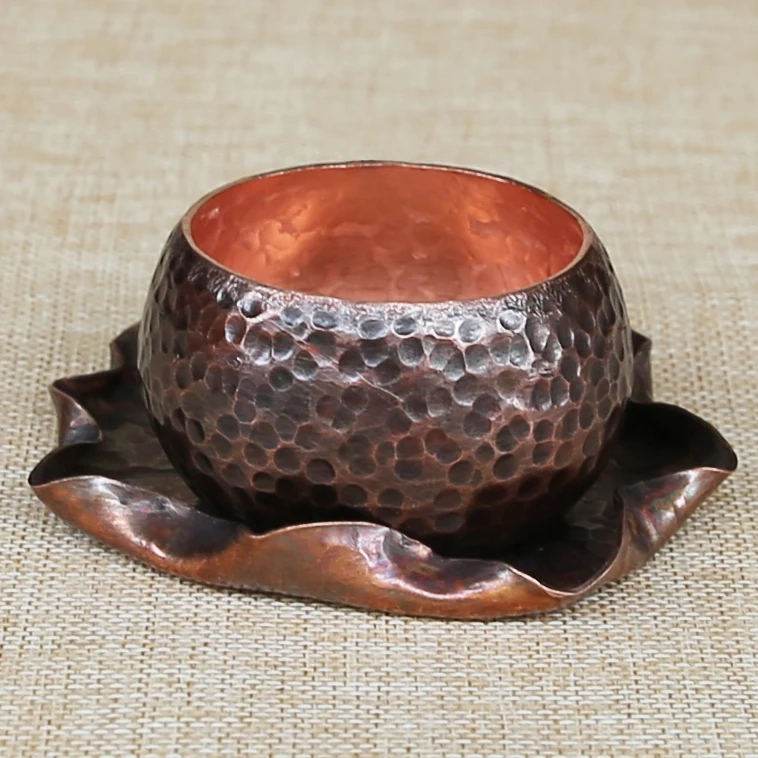 اليدوية خمر النحاس النقي القهوة كوب الشاي المياه النبيذ كوب فنجان dinkware coffeeware القدح