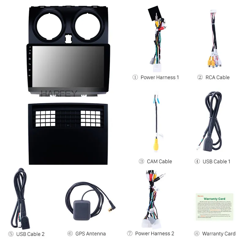 Perfect Harfey Android 8.1 for NISSAN Qashqai 2006-2015 J10 Radio 9" for GPS Navigation Bluetooth USB Carplay DVR 3G WIFI OBD2 DVR 3