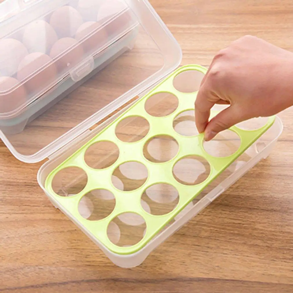 

15 Grids Kitchen Egg Container Storage Container Light Take out the egg tray the box can store other thing