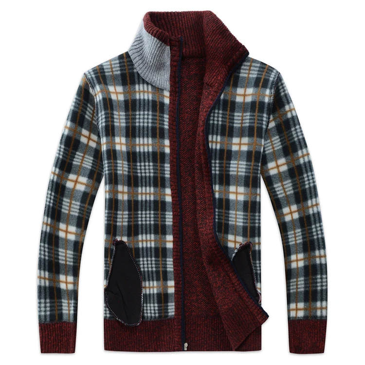 Осень-зима, мужской свитер, пальто из искусственного меха, шерстяной свитер, куртки для мужчин, на молнии, вязаное толстое пальто, Повседневная вязаная одежда, M-3XL