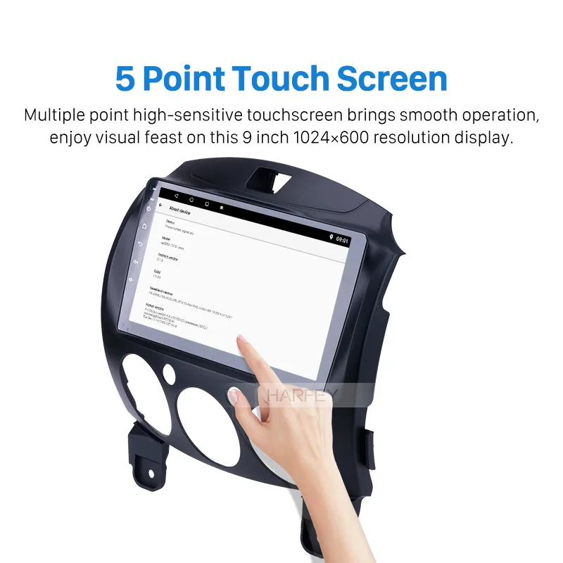 Flash Deal Harfey Android 8.1 9"Car Radio Multimedia Player GPS navigation Head Unit For MAZDA 2/Jinxiang/DE/Third generation 2007-2014 USB 2