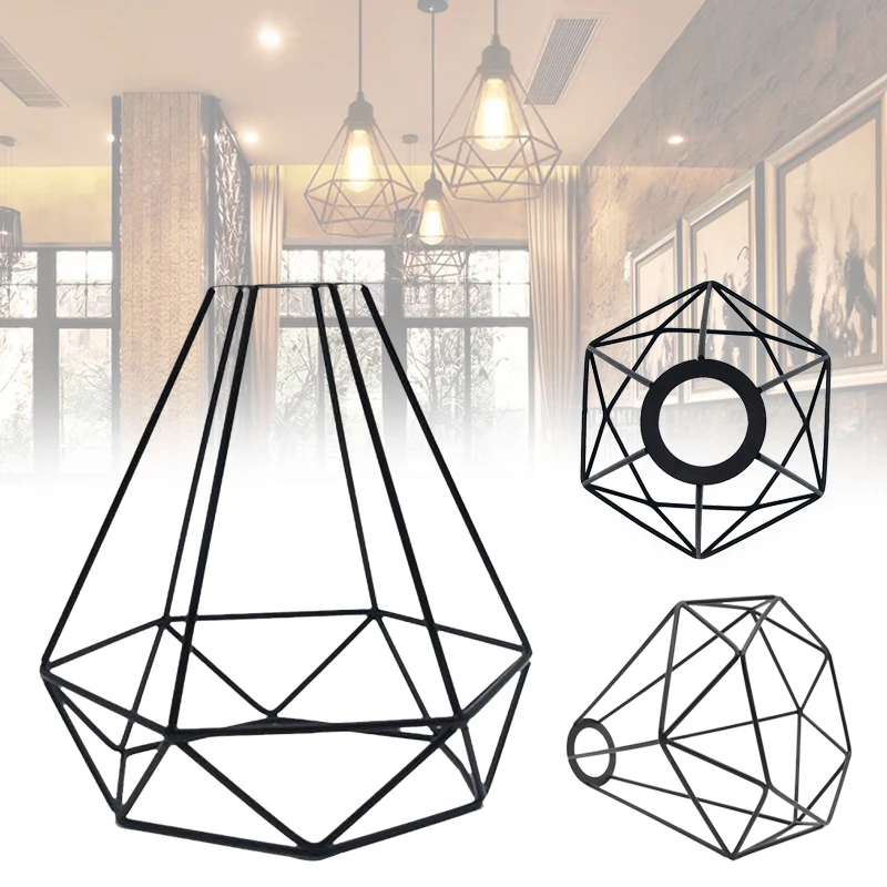 Low Cost New Arrival Retro Iron Cage Industrial Wire Frame Pendant