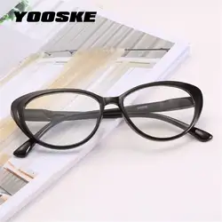 YOOSKE прозрачные линзы кошачьи глаза очки для чтения женщин PC рамки пресбиопии Ретро Винтаж очки рецепт очки с диоптрий
