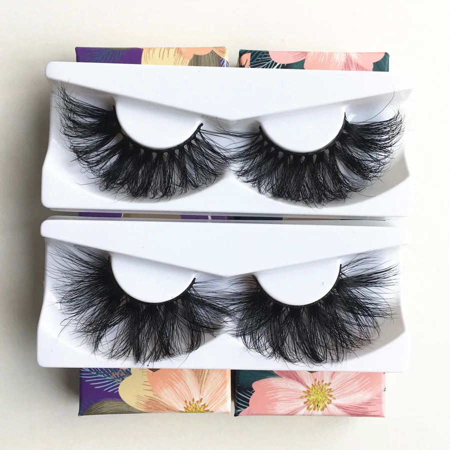

2 Pairs 3D Mink Lashes 25mm False Eyelashes Volumn Mink Eyelashes Makeup Fluffy 25mm Lashes Natural Eye Lashes Wispy Faux Cils