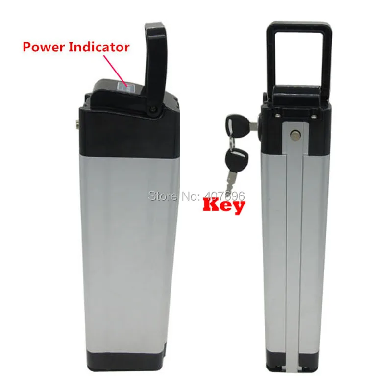 Top 36V Electric bike battery 36V 20AH 1000W silver fish li-ion 36 V 20AH lithium Battery Bottom discharge free shipping 4