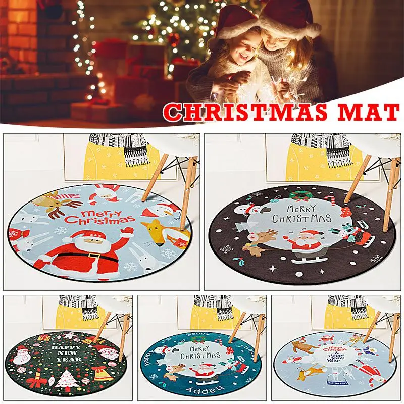 

Latest 60/80 Diameter Christmas Round Carpet Rug Play Tent Area Rug Cloakroom Carpet Computer Chair Floor Mat For Living Bedroom