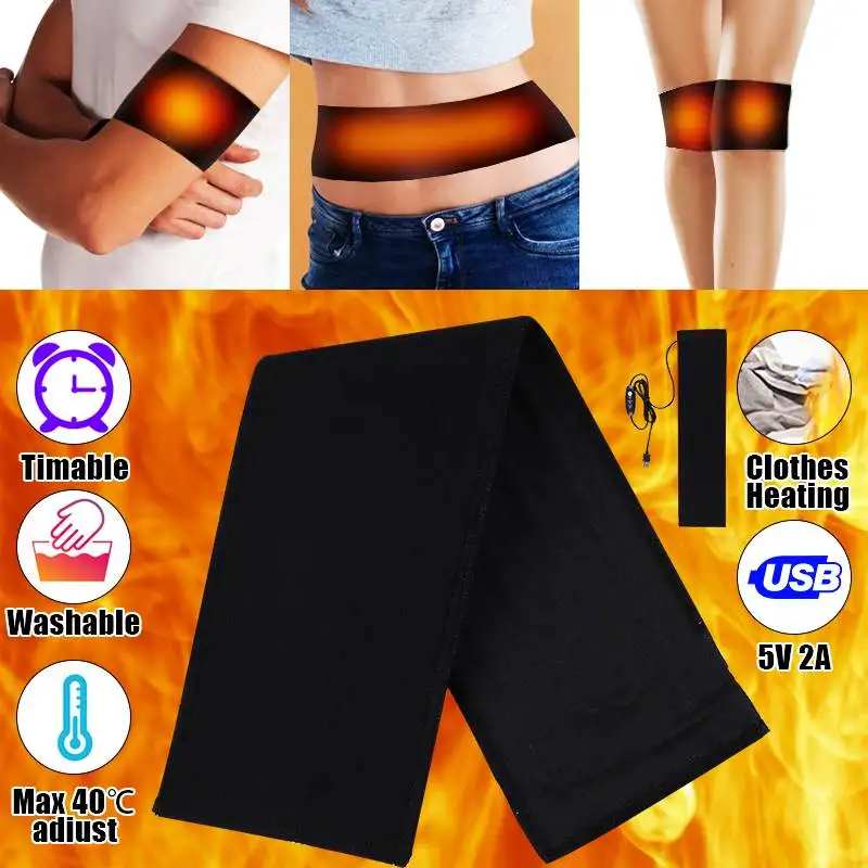 

5V USB Carbon Fiber Washable Sewing Jackets Clothes Heating Pad Waterproof Heating Mat Waist/Knee Heater Plate For Winter Warmer