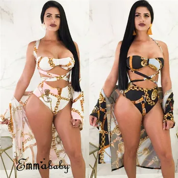 

Fashion Casual Slim Print Women Two Piece Bathing Push Up Padded Bikini Swimsuit Swimwear Summer Clothes For Girls