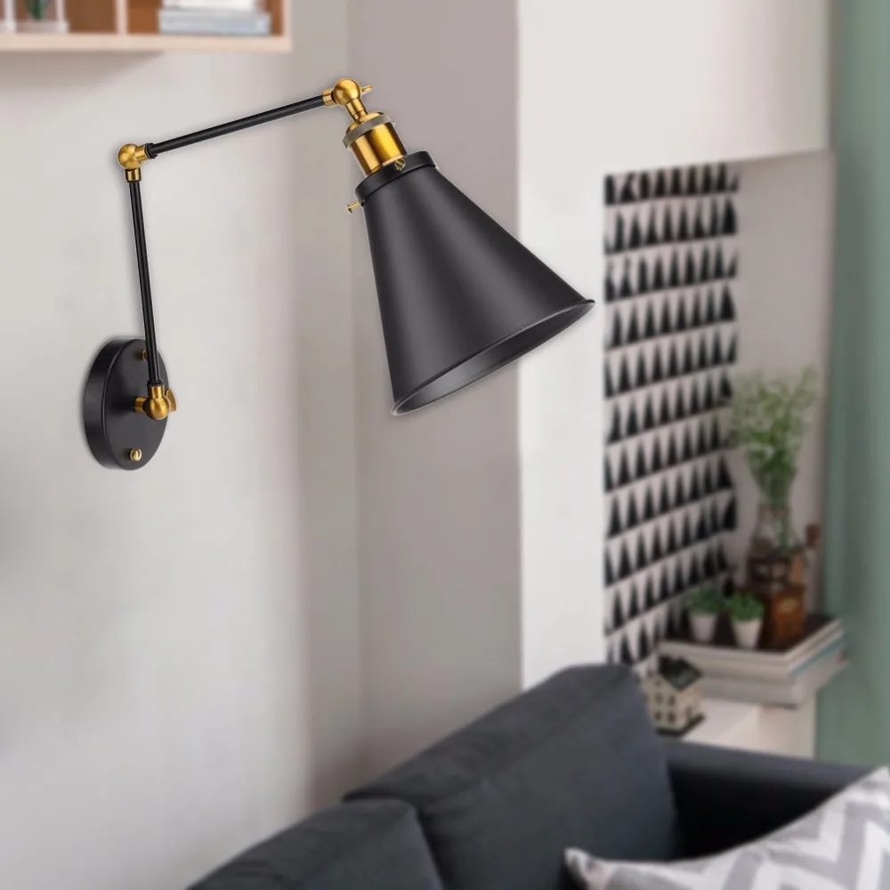 

Adjustable Ambient Lighting Cover Vintage Industrial Lamp Shade Warehouse Wall Lamp Cover Swing Arm Light Shade lampshade