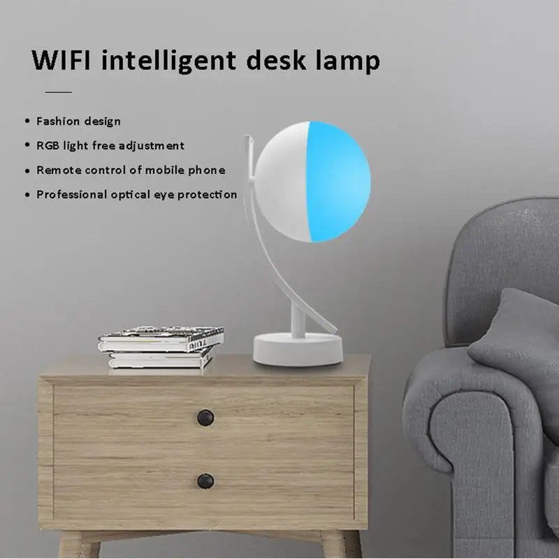 Мини спальня простая беспроводная Wifi умная настольная лампа Светодиодная